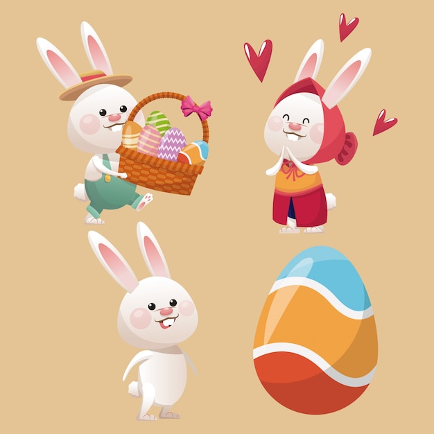 Collection bunny easter egg