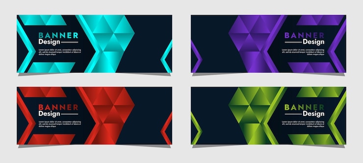Vector collection of business banner background template design with simple geometric shapes