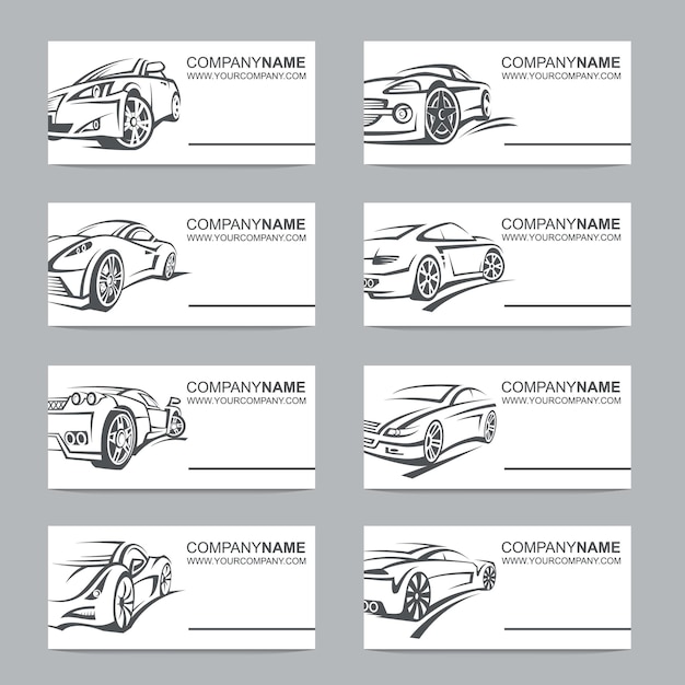 collection of business cards with cars