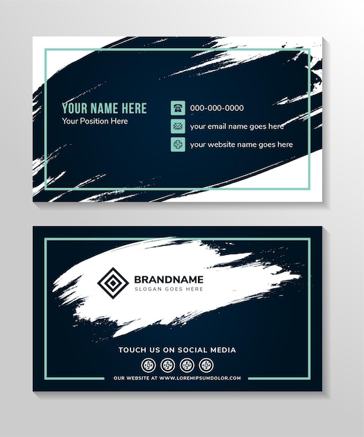 Collection of business or identity card design templates with multicolor blue gradient and white