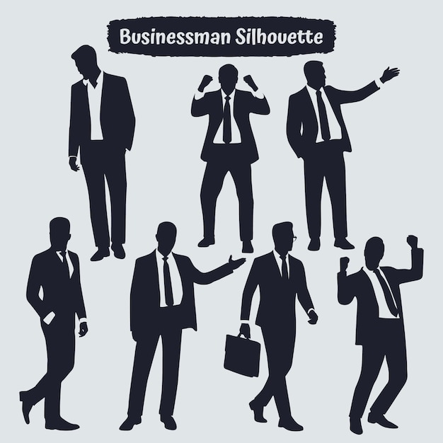 Collection of Businessman Silhouettes in different poses