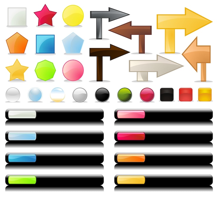 Vector collection of buttons4