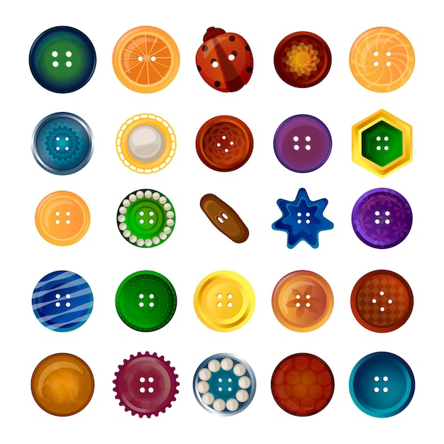 Vector collection of buttons