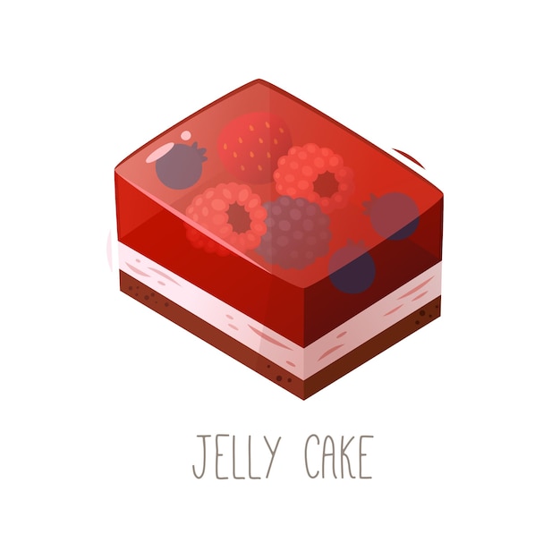 Collection of cakes pies and desserts for all letters of alphabet Letter J  jelly cake Piece of