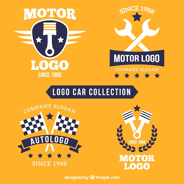 Collection of car logos with tools