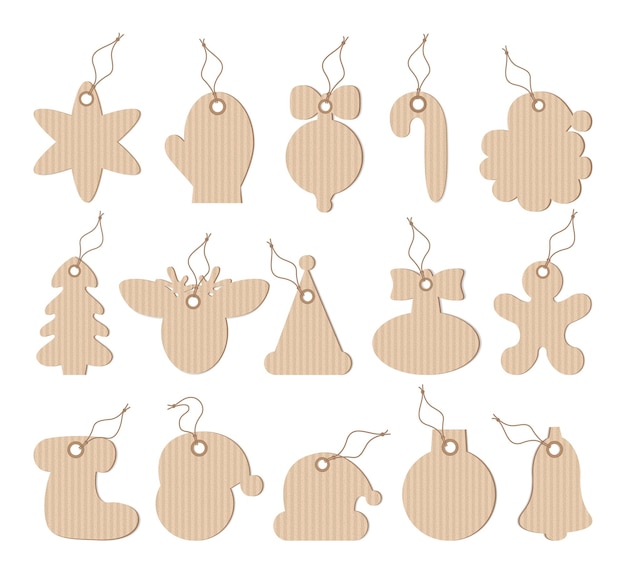 Collection of cardboard christmas price tags