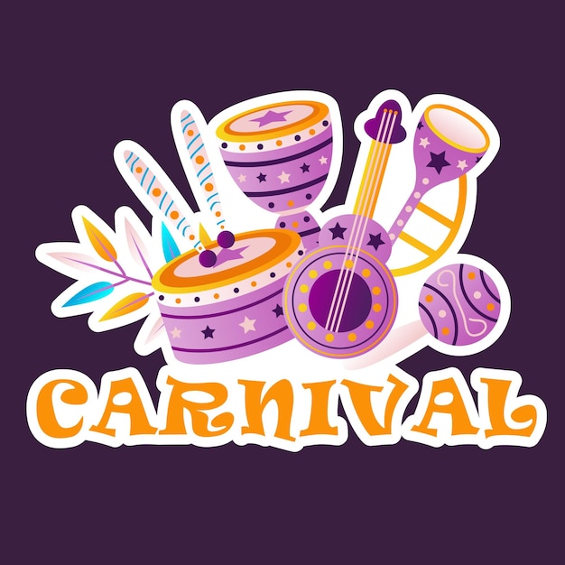 collection of carnival elements vector design