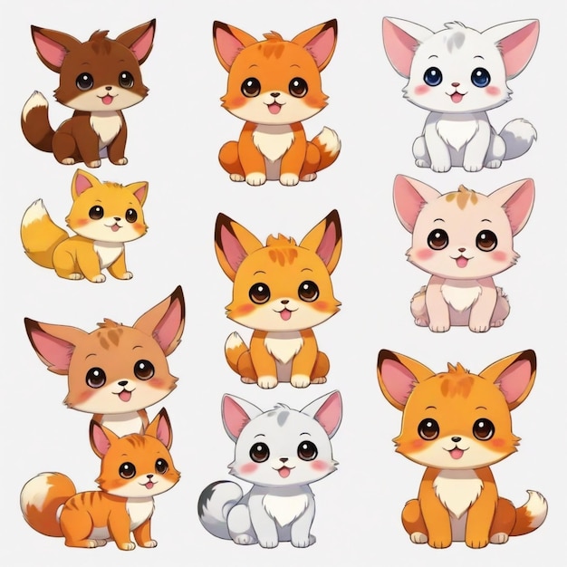 Vector a collection of cartoon animals including one of the characters