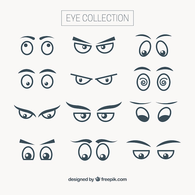 Vector collection of cartoon looks