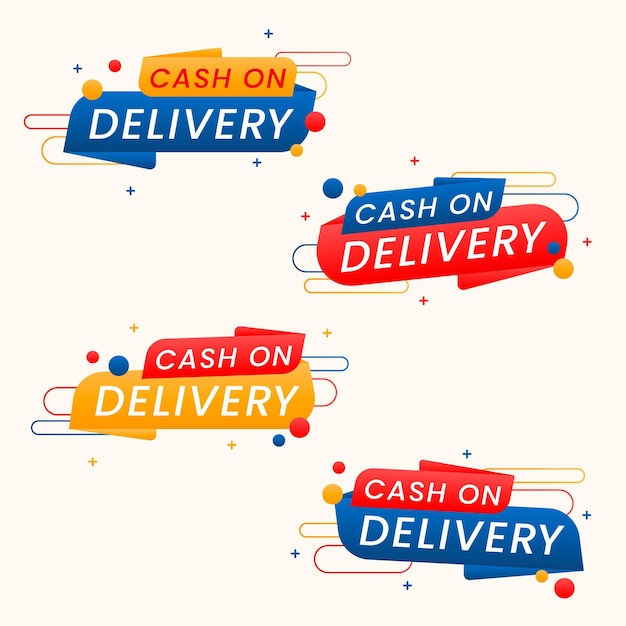 Collection of cash on delivery badges