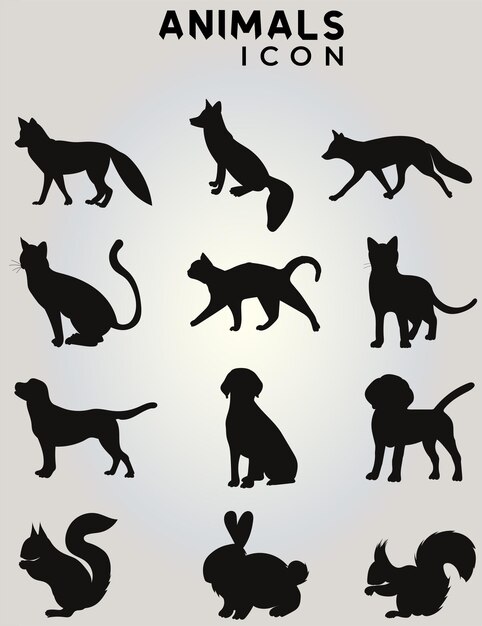 Vector a collection of cats and dogs are shown.