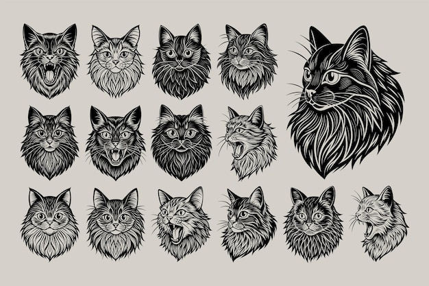 Una collezione di gatti dalla collezione dell'artista originale