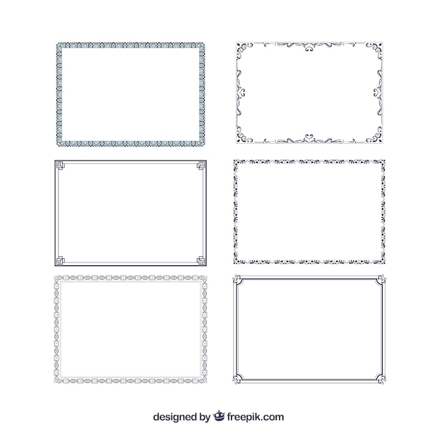 Vector collection of certificate frames