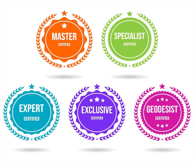 Collection of certified badge template