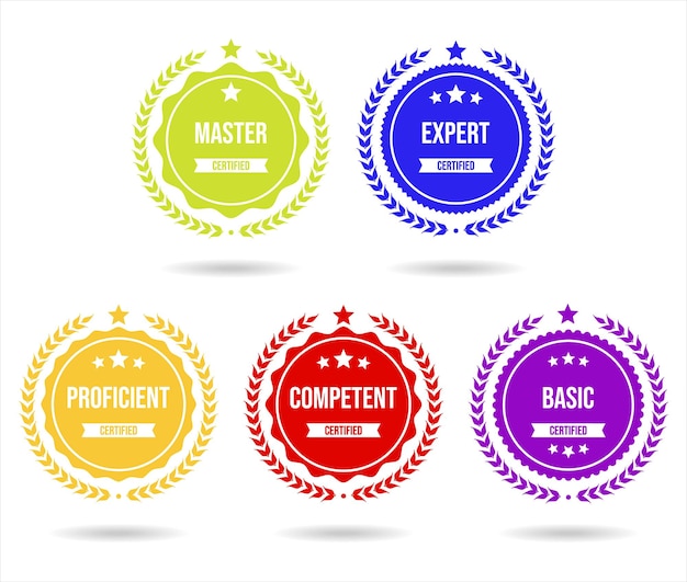 Collection of certified badge template