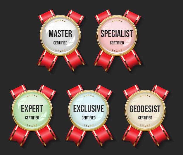 Collection of certified badge template
