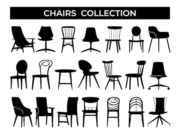 collection of chairs and chair silhouettes