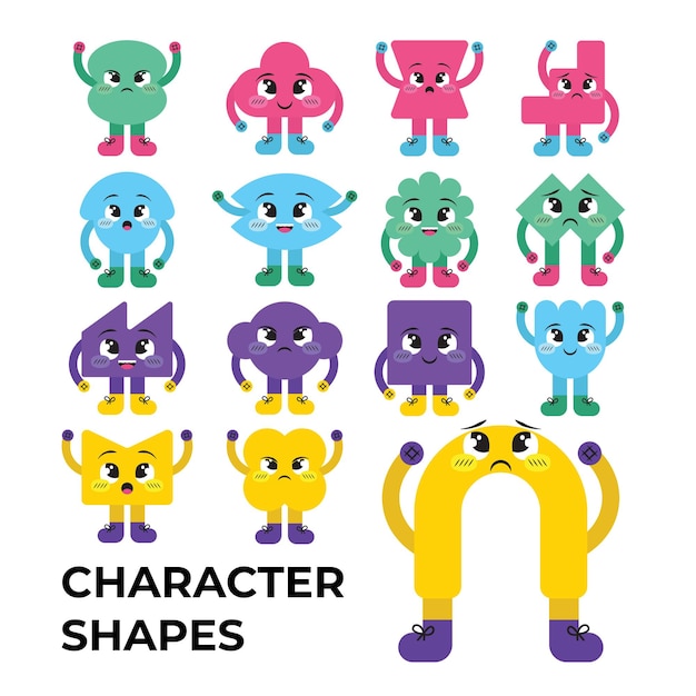 collection of character shape illustrations