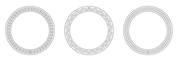 Vector collection of chinese new year circle frames line vector isolated on white background