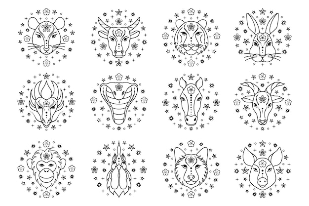 Collection of Chinese zodiac signs