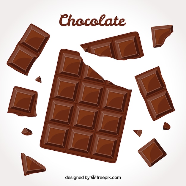 Vector collection of chocolate bars and pieces