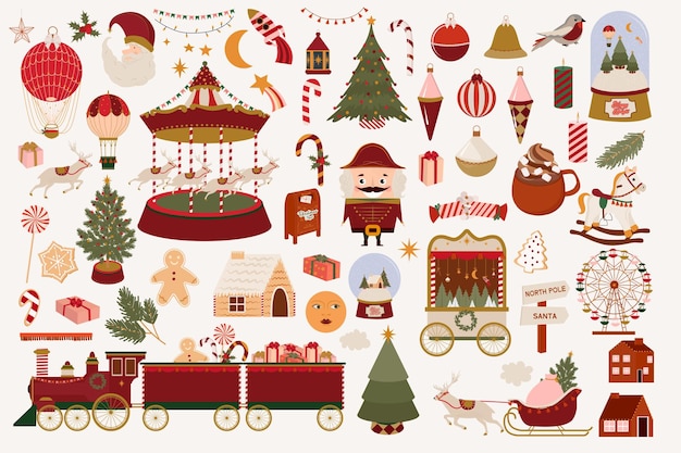 Collection of Christmas elements