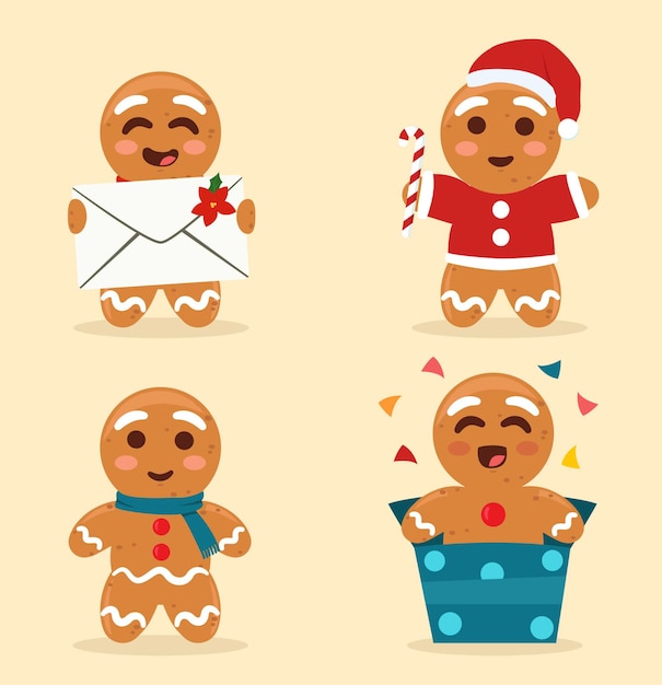 Vector collection of christmas gingerbread