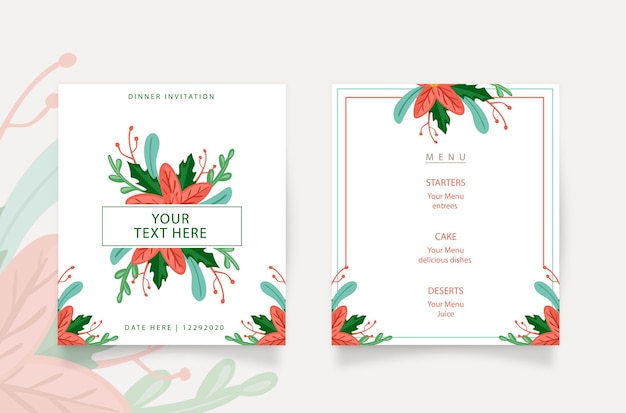 Vector collection of christmas menu