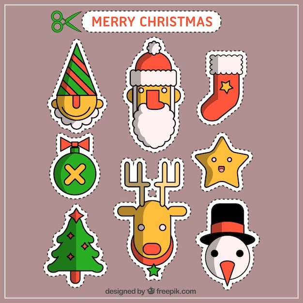 Vector collection of christmas patches