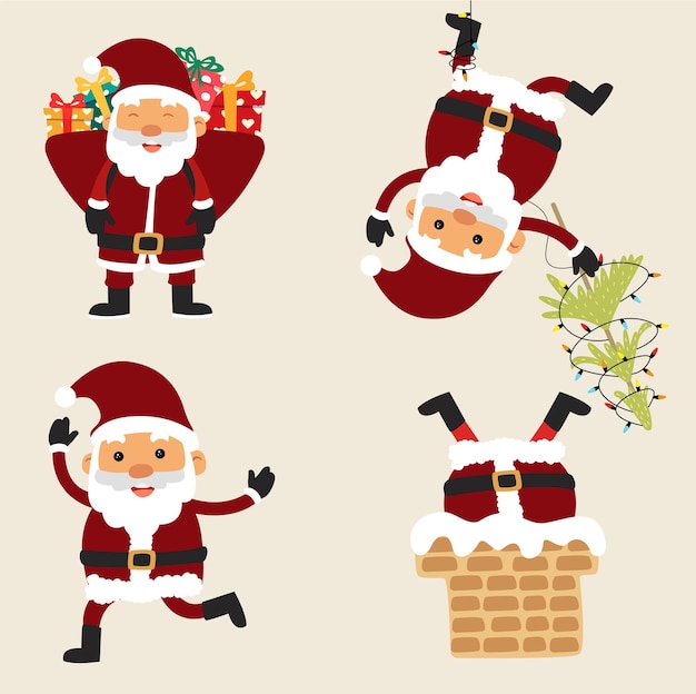 Collection of christmas Santa claus