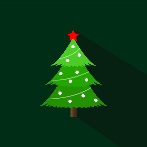 Collection of Christmas trees Colorful vector illustration in flat cartoon style