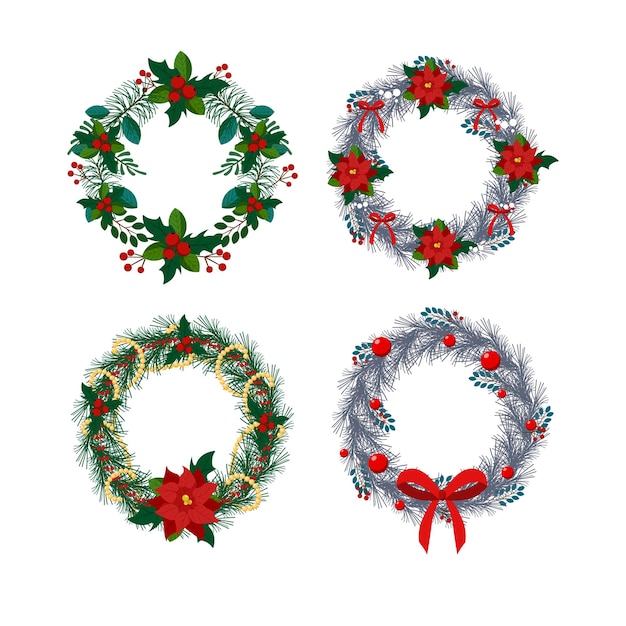 Vector collection of christmas wreaths