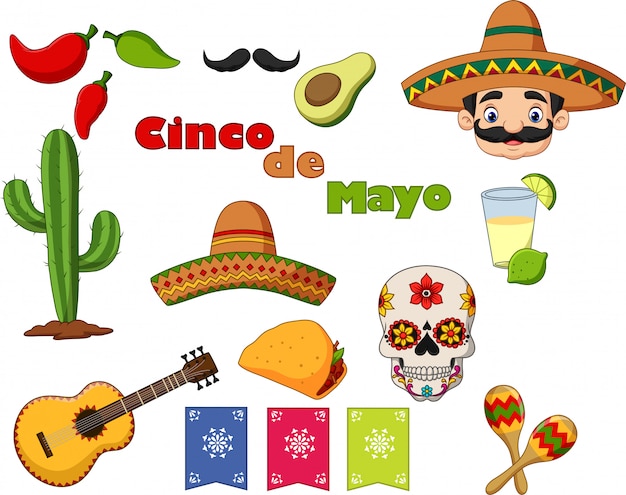 Collection of cinco de mayo design elements