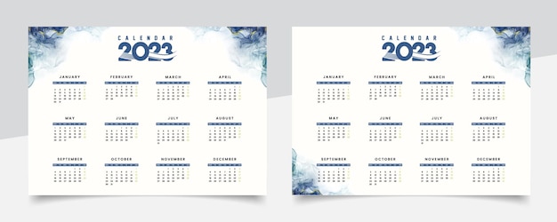 Vector collection of classic calendar for 2023 vector illustration