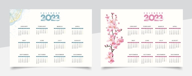 Collection of classic calendar for 2023 vector illustration