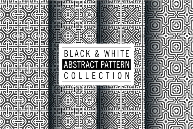 Collection of classic seamless patterns with minimal style