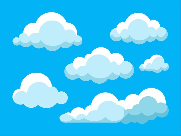 青い背景の雲のコレクション