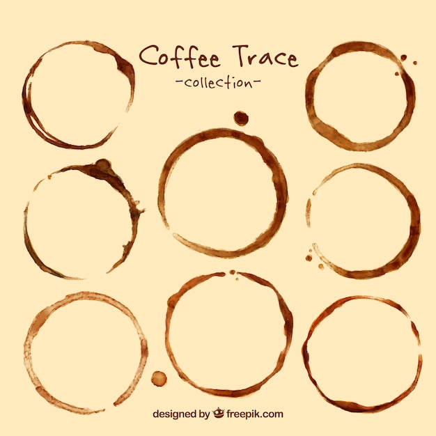 Vector collection of coffee stains