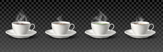 Vector collection of coffee and tea cups