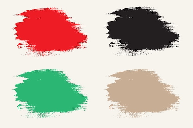 Collection of colored paint brush stroke