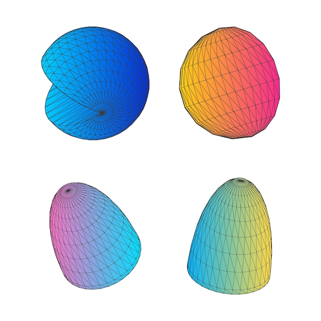 Collezione di figure 3d colorate