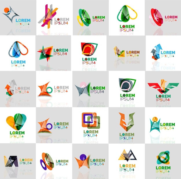 Коллекция красочных абстрактных логотипов оригами