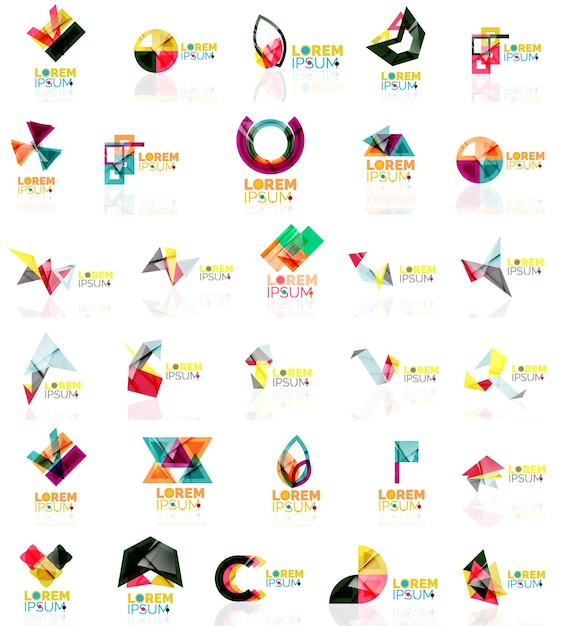 Vector collection of colorful abstract origami logos