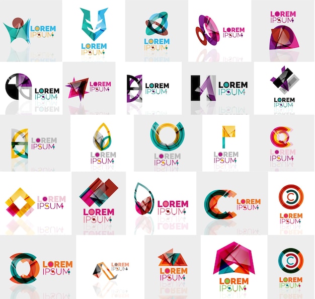 Vector collection of colorful abstract origami logos