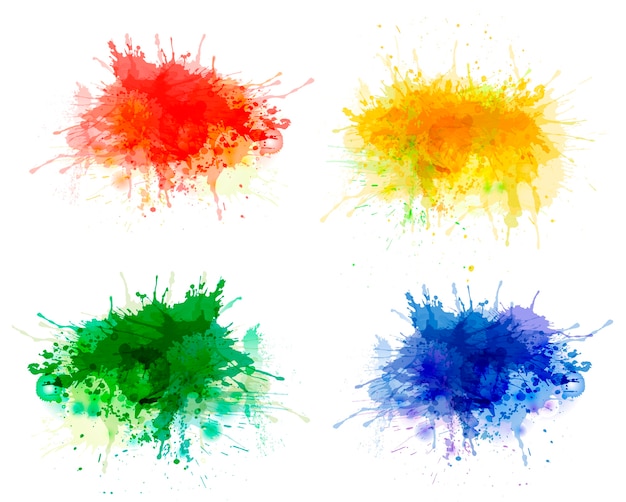 Vector collection of colorful abstract watercolor