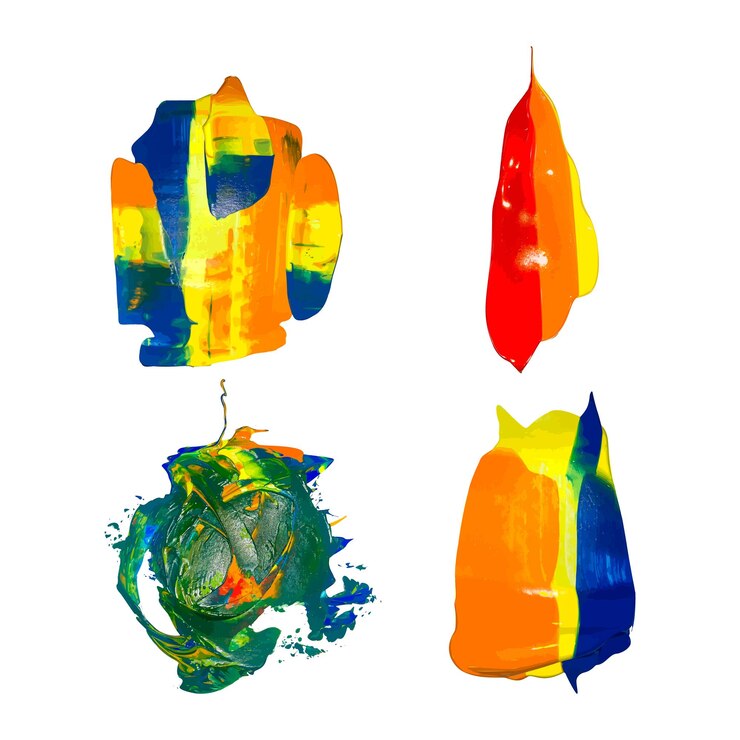 Vector collection of colorful acrylic stains
