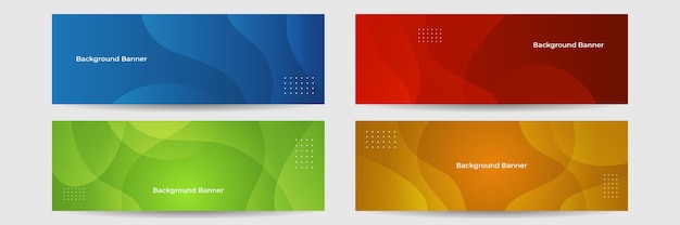 Collection of colorful banner template. Abstract web banner design. Header, landing page web design elements. abstract horizontal web banner design template backgrounds