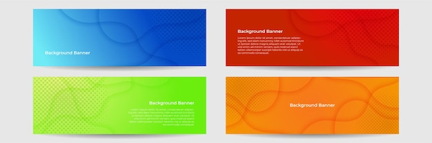 Collection of colorful banner template. abstract web banner design. header, landing page web design elements. abstract horizontal web banner design template backgrounds