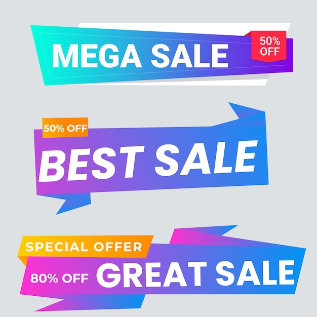 a collection of colorful banners with the words final sale