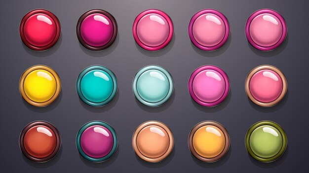 Vector a collection of colorful buttons with different colors